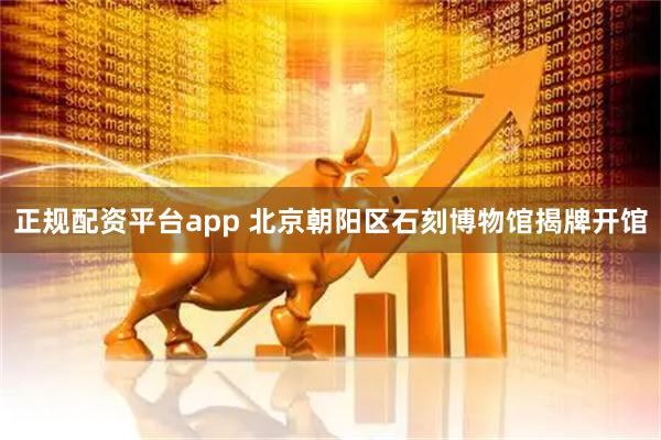 正规配资平台app 北京朝阳区石刻博物馆揭牌开馆